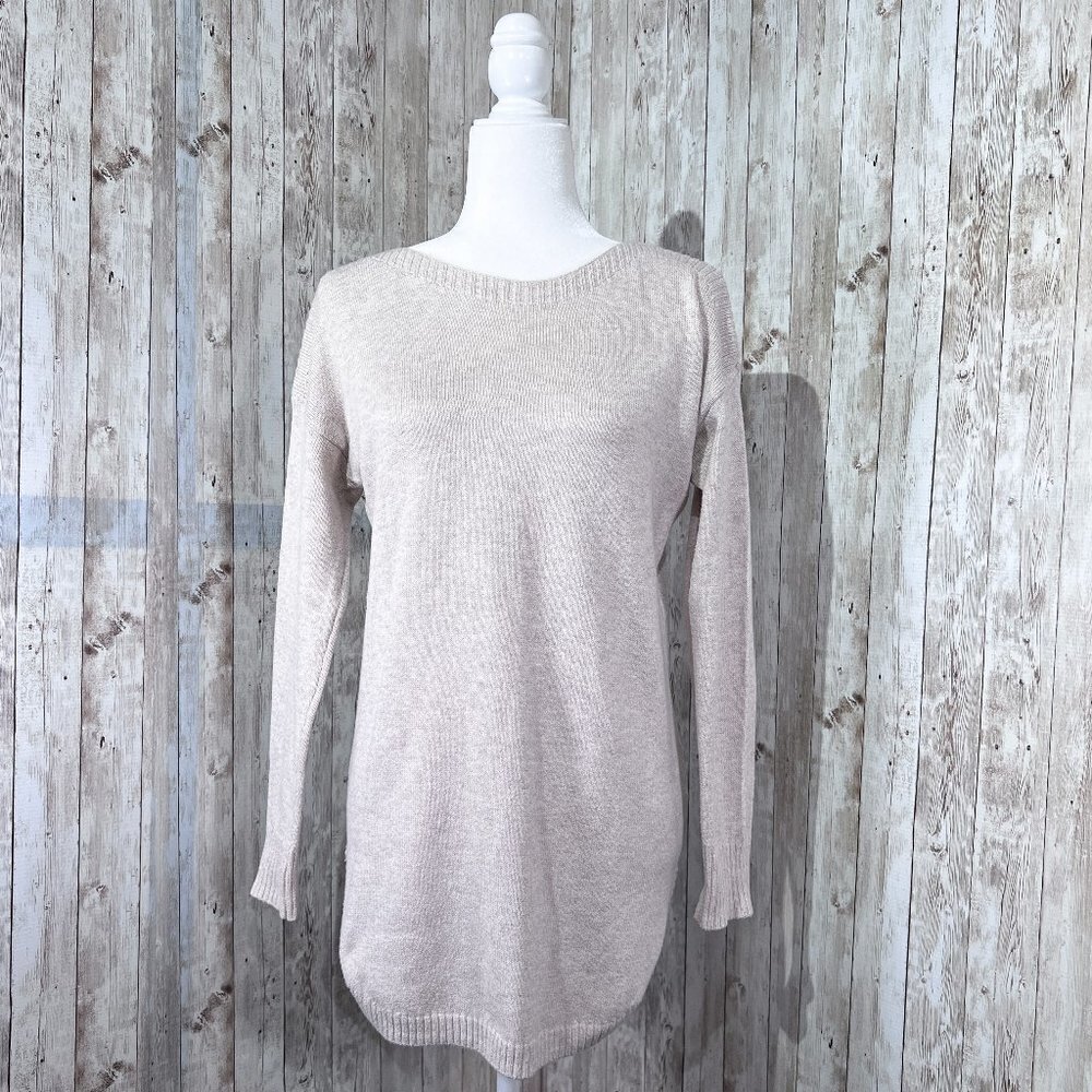 Women's Old Navy Long Sleeve Sweater | Beige | Boat Neck Top | Size Small